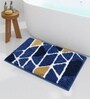 Blue Microfiber 16x24 Inches Super Soft Bath Mat