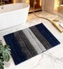Blue Microfiber 24x16 Inches Anti-Skid Bath Mat