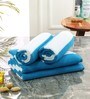 Blue Microfibre 250 Gsm 4 Pieces Towel Set