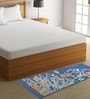 Blue Microfiber 55 x 22 Inches Machine Made Floor Runner