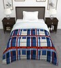 Blue Microfiber Abstract 180 GSM Fusion Reversible Single Comforter