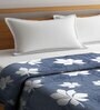 Blue Microfiber Abstract 250 GSM Double Blanket