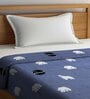 Blue Microfiber Abstract 250 GSM Single Blanket