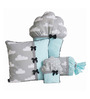 Blue and Grey Microfiber Cupcake Decorative Cuddle Cushion