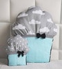 Blue and Grey Microfiber Cupcake Decorative Cuddle Cushion