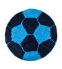 Football Shaped Blue Microfiber AntiSkid 22 X 22 Inches Bath Mat