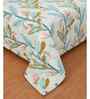 Blue Microfiber Floral 180 GSM Double Size Reversible Comforter