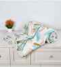Blue Microfiber Floral 180 GSM Double Size Reversible Comforter