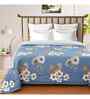Blue Microfiber Floral 180 GSM Double Size Reversible Comforter