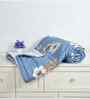 Blue Microfiber Floral 180 GSM Double Size Reversible Comforter
