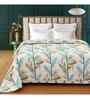 Blue Microfiber Floral 180 GSM Double Size Reversible Comforter