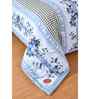 Blue Microfiber Floral 180 GSM Double Size Reversible Comforter