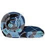 Blue Microfiber Geometric 180 GSM Fusion Reversible Single Comforter