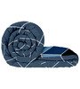 Blue Microfiber Geometric 180 GSM Fusion Reversible Single Comforter