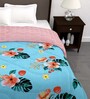 Blue Microfiber Geometric 180 GSM Fusion Reversible Single Comforter