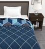Blue Microfiber Geometric 180 GSM Fusion Reversible Single Comforter