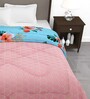 Blue Microfiber Geometric 180 GSM Fusion Reversible Single Comforter