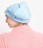 Blue Microfiber Solid 380 GSM Hair Cap Towel (1 Pc)