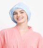 Blue Microfiber Solid 380 GSM Hair Wrap Towel (Set of 2)
