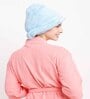 Blue Microfiber Solid 380 GSM Hair Wrap Towel (Set of 2)