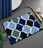 Blue Microfibre 24X16 Inches Anti-Skid Bath Mat