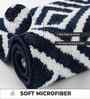 Blue Geomatric Microfibre 24X16 Inches Anti-Skid Bath Mat