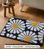 Blue Floral Microfibre 24X16 Inches Anti-Skid Bath Mat