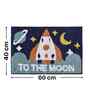 Blue To The Moon Microfibre 24X16 Inches Anti-Skid Bath Mat