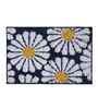 Blue Floral Microfibre 24X16 Inches Anti-Skid Bath Mat