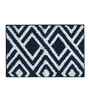 Blue Geomatric Microfibre 24X16 Inches Anti-Skid Bath Mat