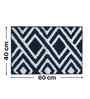 Blue Geomatric Microfibre 24X16 Inches Anti-Skid Bath Mat