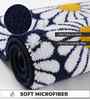 Blue Floral Microfibre 24X16 Inches Anti-Skid Bath Mat