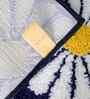 Blue Floral Microfibre 24X16 Inches Anti-Skid Bath Mat