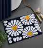 Blue Floral Microfibre 24X16 Inches Anti-Skid Bath Mat