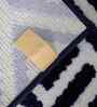 Blue Geomatric Microfibre 24X16 Inches Anti-Skid Bath Mat