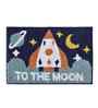 Blue To The Moon Microfibre 24X16 Inches Anti-Skid Bath Mat