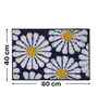 Blue Floral Microfibre 24X16 Inches Anti-Skid Bath Mat