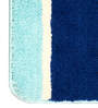 Blue Geometric Microfibre 24x16 Inches AntiSkid Bath Mats (Set of 2)