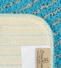 Blue Geometric Microfibre 20x14 Inches AntiSkid Bath Mat (Set of 2)