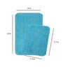 Blue Geometric Microfibre 20x14 Inches AntiSkid Bath Mat (Set of 2)