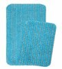 Blue Geometric Microfibre 20x14 Inches AntiSkid Bath Mat (Set of 2)