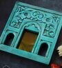 Blue Miniature Jharokha  Wooden Wall Mirror