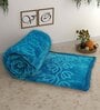 Blue Mink Floral 400 GSM Double Bed Blanket