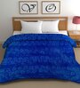 Blue Mink Floral 400 GSM Double Bed Blanket