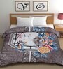 Grey Mink Floral 500 GSM Double Bed Blanket