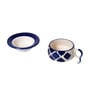 Ceramic 100 ML Blue Moroccan Handpainted Chirag Tea Cups Saucer(Set of 6)