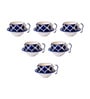 Ceramic 100 ML Blue Moroccan Handpainted Chirag Tea Cups Saucer(Set of 6)