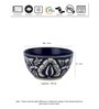 Blue Mughal Hand Crafted Ceramic Veg Bowls (Set of 6)