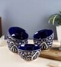 Blue Mughal Hand Crafted Ceramic Veg Bowls (Set of 6)