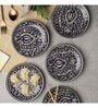 Blue Mughal Hand Painted Ceramic Quarter Plates (Set of 6)